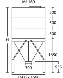 Silo Mineral T160 270Cm/3.33M³/B incl filling M&M